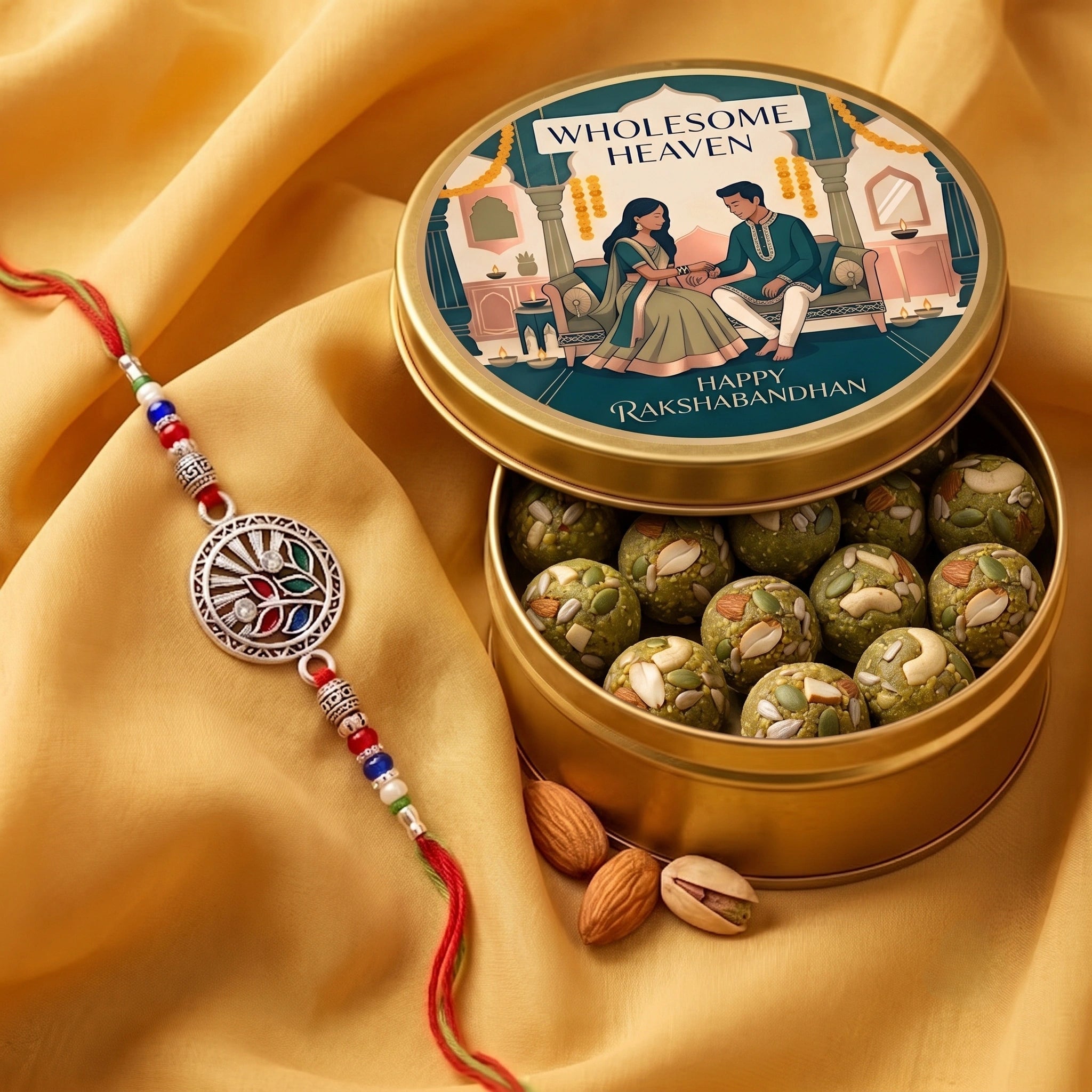 Wholesome Heaven - Moong Nut Bites  & Rakhi Gift Hamper