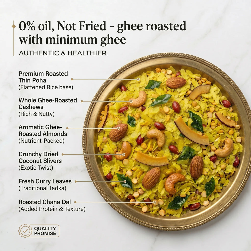 Wholesome Heaven - Ghee Roasted Dry Fruit Poha Chiwda