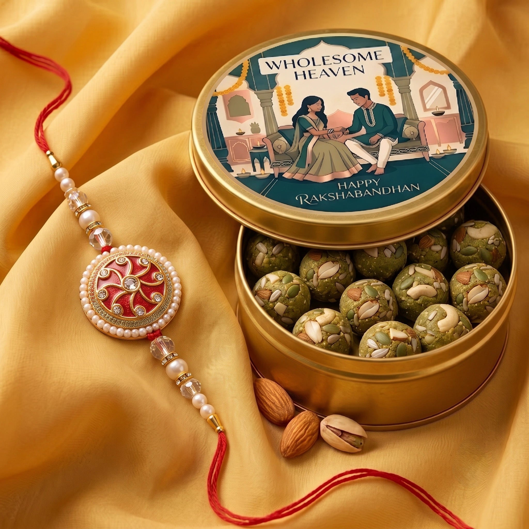 Wholesome Heaven - Moong Nut Bites  & Rakhi Gift Hamper
