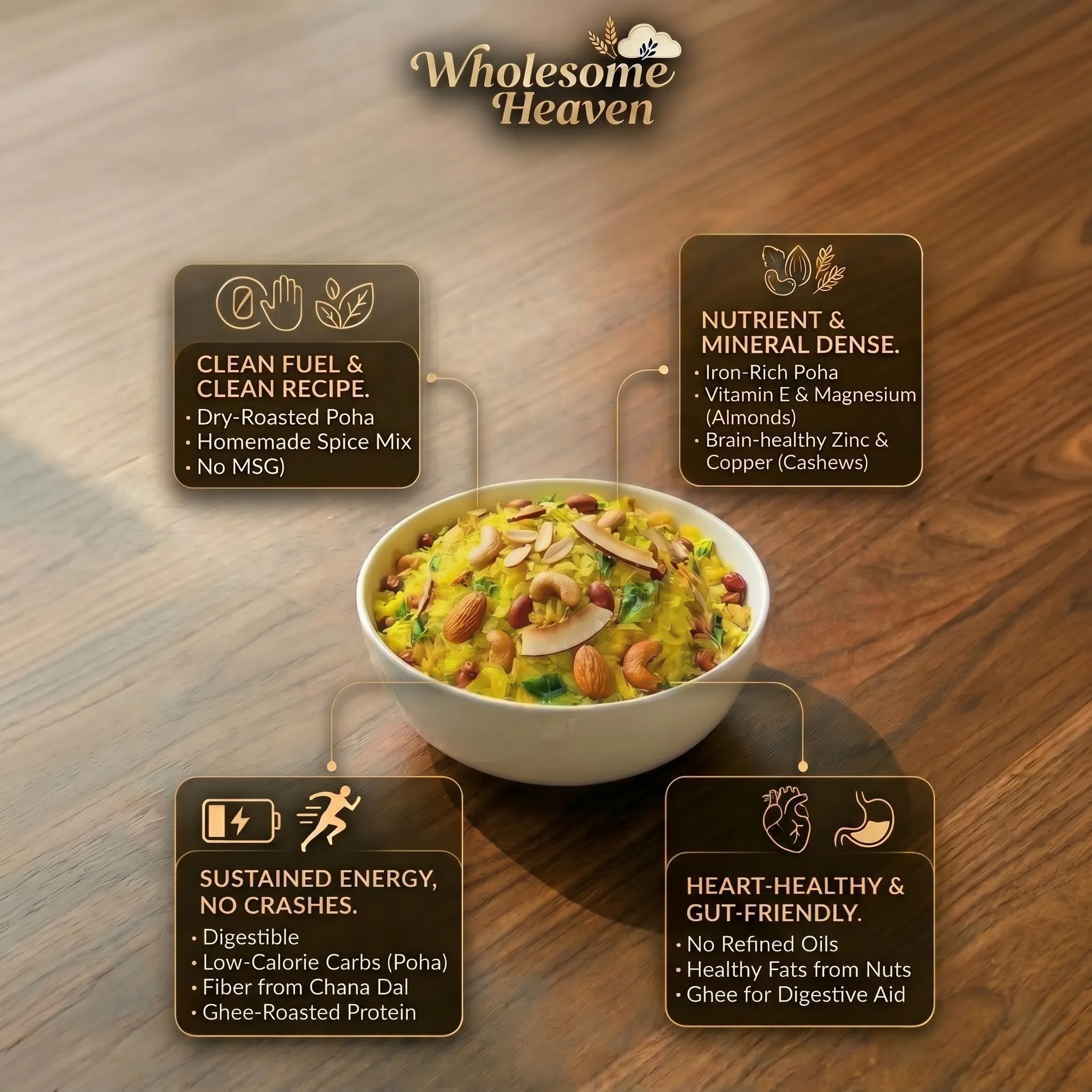 Wholesome Heaven - Ghee Roasted Dry Fruit Poha Chiwda