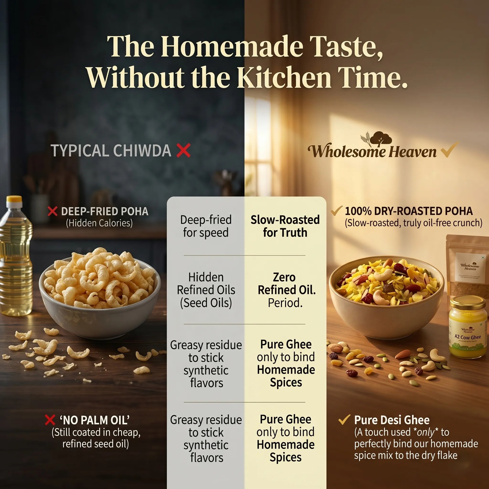 Wholesome Heaven - Ghee Roasted Dry Fruit Poha Chiwda