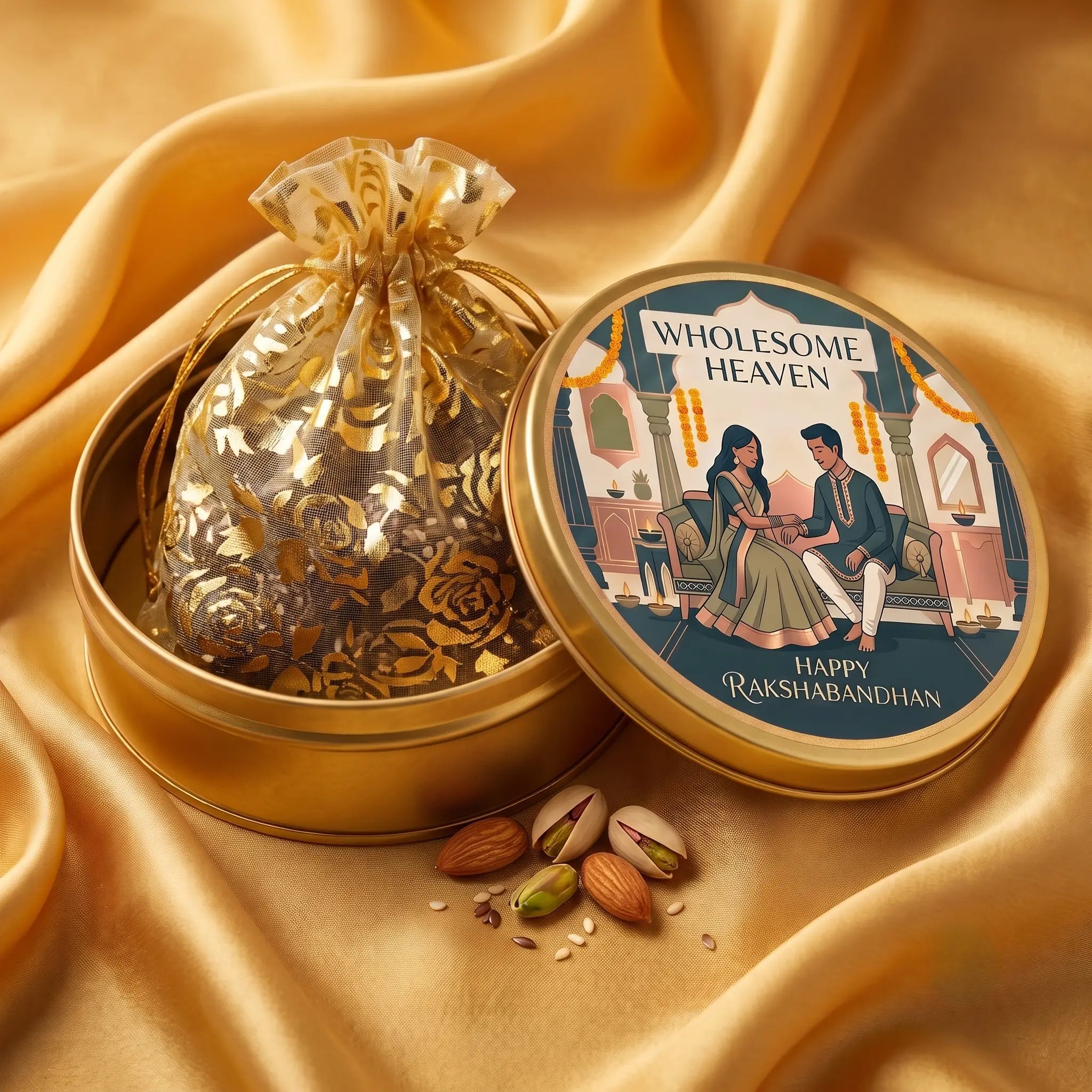 Wholesome Heaven - Chocolate Nut Bites  & Rakhi Gift Hamper