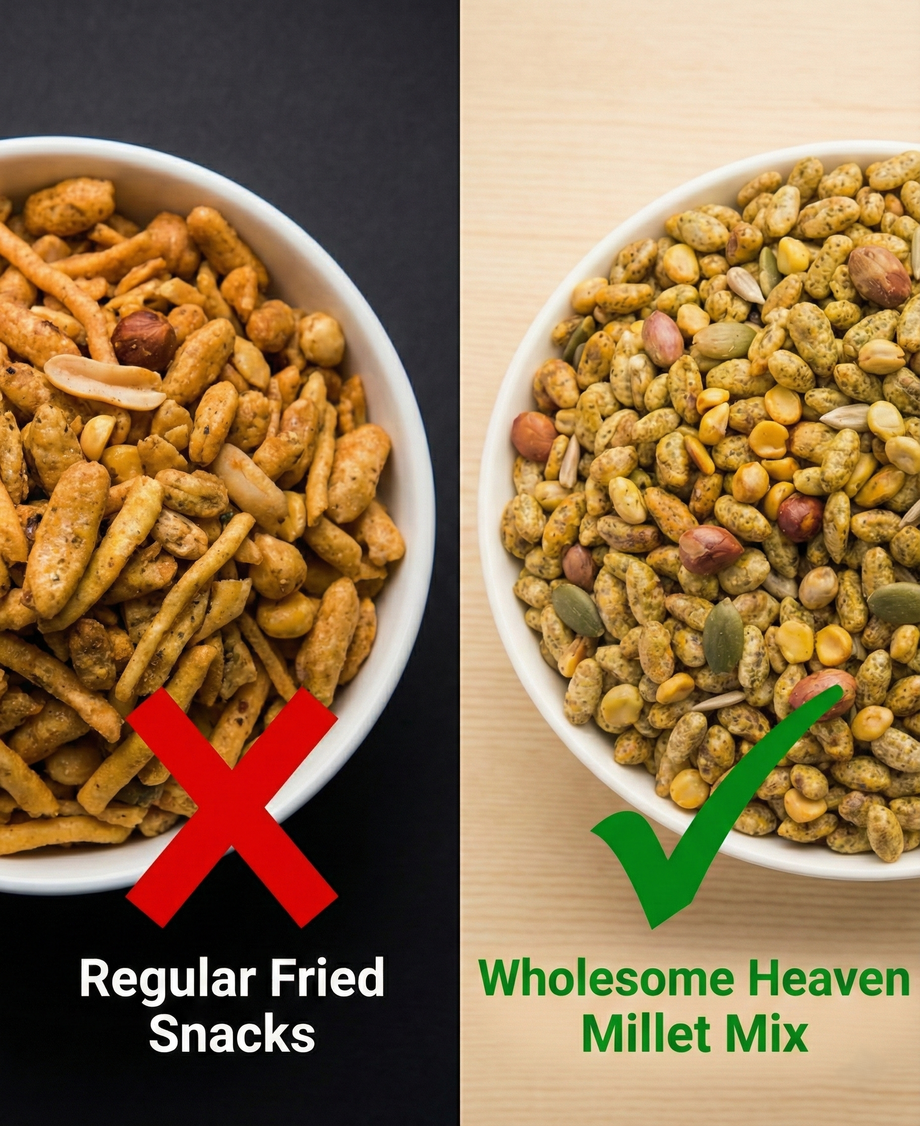 Wholesome Heaven Millet Mix | Zero Oil Ghee-Roasted Healthy Snacks