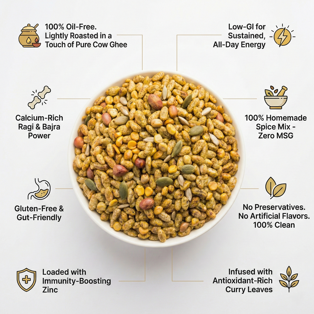 Wholesome Heaven Millet Mix | Zero Oil Ghee-Roasted Healthy Snacks