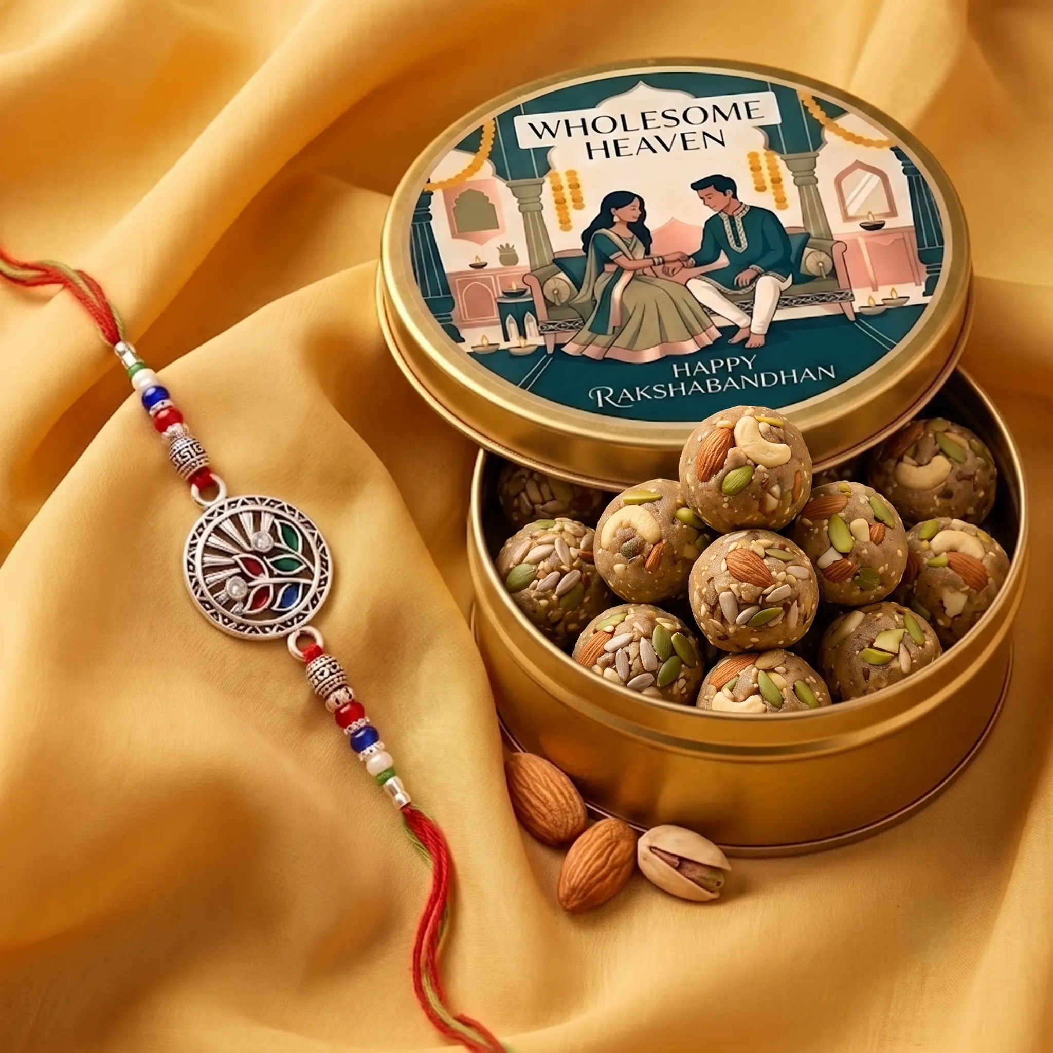 Wholesome Heaven - Sattu Nut Bites  & Rakhi Gift Hamper
