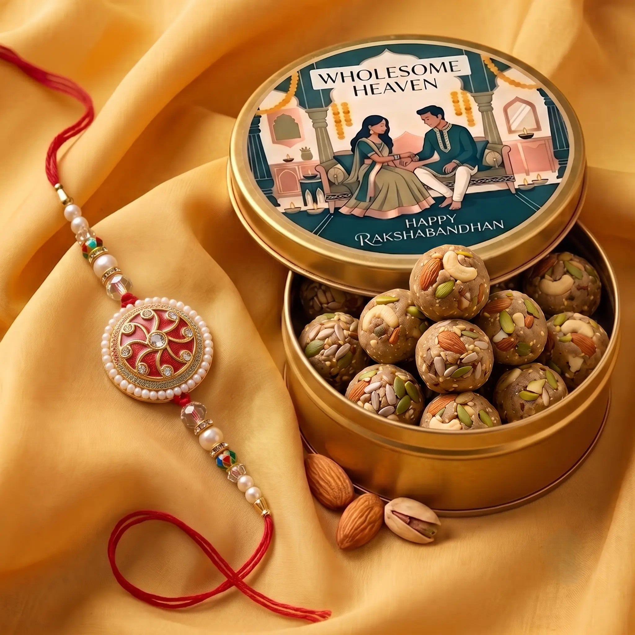 Wholesome Heaven - Sattu Nut Bites  & Rakhi Gift Hamper
